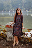 Gosriki Women'S Cotton Blend Printed Anarkali Kurta (Pond Blue-Gs_M_Blue_Medium),Blue,,B0CHSF52YX