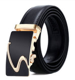 Zacharias MenS Faux Leather Belt Autolock Buckle Ds5311 (Golden Black; Free Size)