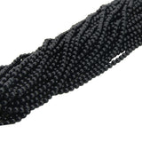 Pamir Tong 600PCS Black Glass Round Beads Bulk, Imitative Jade Beads, Lava Beads, Bracelet Loose Beads for Jewelry Making Earrin