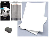Pehrovin Ventures Sketching Kit with A4 Sketching Paper/Sheets (25 Sheets) + Shading/Sketching Pencils (Set of 12) + Kneadable E