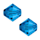 200pcs Adabele Austrian 5mm Faceted Loose Bicone Crystal Beads Capri Blue Compatible with Swarovski Crystals 5301/5328 SSB525