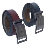 Sunshopping MenS Black Non Leather Belt With Auto Lock Buckle(Gbr001) (Black Brown (Combo))