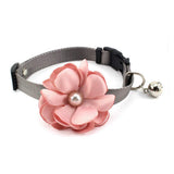 PETFAVORITES Geranium Flower Cat Dog Collar Bow Tie - Nylon Puppy Necklace with Pearl Bell - Chihuahua Yorkie Clothes Costume Ou