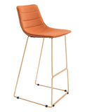 Zuo Modern Adele Bar Chair (Set Of 2) Orange & Gold, Orange, Gold