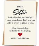 LiuuLi Birthday Card for Sister,Sisters Birthday Gift from Sister,Unique Gifts Idea for Women Her