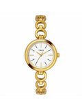 Timex Classics Analog Watch For Women With White Round Dial & Gold Brass Bracelet Band Water Resistant Women'S Wrist Watches - T