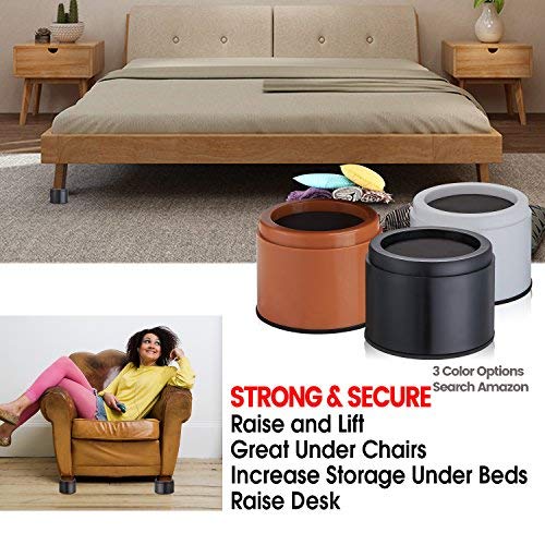 iPrimio Bed Risers - Round, 3 Inch Lift, Heavy Duty, 6 Pack, Up to 10000lbs - Bed Raising Blocks, Furniture Risers - Safe, Sturd