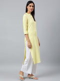 Anni Designer Women'S Cotton Blend A-Line Printed Kurta With Palazzo (Shrita Yellow_Xl_Yellow_X-Large),Yellow,XL,Cotton Blend,A-Line,kurta
