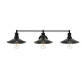 Living District Etude 3-Light Mid-Century Metal Wall Sconce In Black