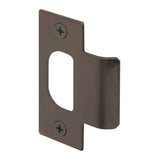 PrimeLine E 2568 Solid Brass Standard Tstrike Door Strike Plate, 21/8 in. Hole Spacing, Classic Bronze Plated (Single Pack)