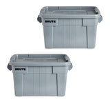 Rubbermaid Commercial Products Brute Tote Storage Container with Lids-Included 20-Gallon Gray Rugged/Reusable Boxes for Moving/S