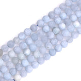 GEM-Inside Natural 6mm Aquamarine Quartz Gemstone Loose Beads Frosted Round A Grade Crystal Energy Stone Power for Jewelry Makin