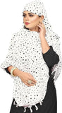 Glixon Printed Cotton Scarf With Face Cover | Lightweight Summer Hijab/Dupatta | Sun Protection Mask Scarf | White (Blue Cap Sca
