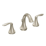 Moen Eva Brushed Nickel TwoHandle High Arc Widespread Bathroom Sink Faucet for 3Hole Setups with Valve Included, TV6420BN