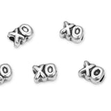 20pcs XO Hugs and Kisses Large Hole Loose Beads (4.5mm Hole) Antique Silver Metal Spacer for DIY Craft Jewelry Making MEC-B3