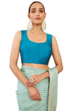 Soch Turquoise Blue Sleeveless Taffeta Blouse