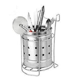 First Front Stainless Steel Spoon, Cutlery, Brush, Pen Holder with Stand (Design May Vary)