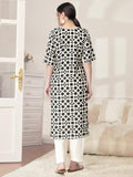 Pinkmint Kurta Set For Women Cotton Printed Straight Kurta With Pant (Pack Of 1) Multicolor7 S