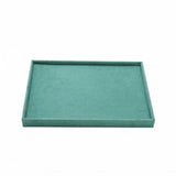Snappsy Green Jewelry Display Tray Flocked Velvet Jewelry Tray Rectangular Accessory Storage Raised Rim, 100Slot Ring