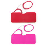 DXYXYO Armless Mini Thin Reading Glasses for Women 2 Pack Legless Nose Clip Compact Readers with Small Portable Case, 3.5 Magnif