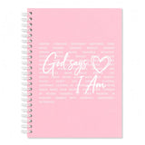 UWXQOJ God Says I Am Christian Notebook, Pink Prayer Journal for Women Girl