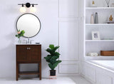 Living District Collier Industrial Mid-Century Modern 2 Light Entryway And Bathroom Wall Sconce In Black And Frosted White Glass