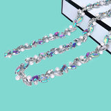 Yhsheen 1 Yard Rhinestone Trim with Elegant Pearl Crystal Rhinestone Chain Rhinestone Applique for DIY Decoration & Bridal Costu