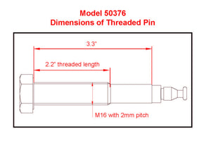 MaxxHaul 50376 Threaded Hitch Locking Pin for MaxxHaul Models 70210, 50250 & 50606 Bike Racks with Compatible Parts ONLY, M16 Th