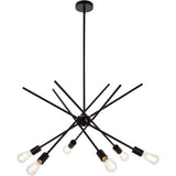 Elegant Lighting Living District Armin 6-Light Mid-Century Metal Pendant In Black