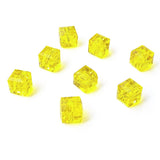 Chengmu 6mm Cube Glass Beads for Jewelry Making, Faceted Square Crytal Spacer Beads for Bracelet Necklace Earring, Yellow 270pcs