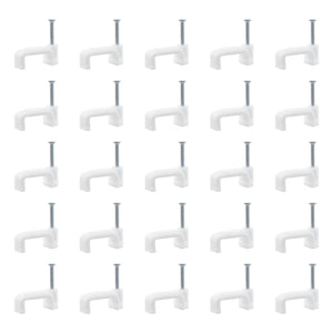 INCREWAY 200Pcs 12mm Flat Cable Wire Clips Cable Staples Cord Holder Wire Management, White