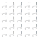 INCREWAY 200Pcs 12mm Flat Cable Wire Clips Cable Staples Cord Holder Wire Management, White