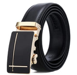 Zacharias MenS Faux Leather Belt Autolock Buckle Ds5306 (Golden Black; Free Size)