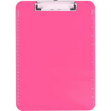Neon Pink Transparent Plastic Clipboard, 9 x 12.5 (SPR01868)