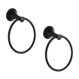 BVL 2 Pack Black Towel Ring Hand Towel Holder Ring Hanger for Bathroom Accessories Kitchen Metal Round Towel Holder Wall Mounted