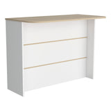Tuhome Fendi Kitchen Bar, With Three Shelves, 90 Cm W X 120 Cm W X 60 Cm D. White/Honey