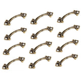 bnafes 12Pcs Small Brass Decorative Jewelry Box Chest Drawer Cabinet Knob Pull Handle