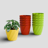 Yuccabe Italia Shera Swirl 4 Inch Plastic Flower Pot Set Of 12 Pices Round Planter Pot Plastic Gamle Suitable For Indoor And Out