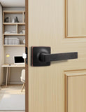 Mengico 1 Pack Interior Passage Door Lever,Oil Rubbed Bronze Left or Right Handing for Closet and Hallway Doors,Square Heavy Dut