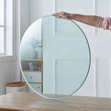 32 Round Glass Table Top - 3/8 Thick Beveled Edge Tempered Glass, Replacement Glass Top for Kitchen/Patio