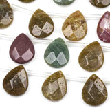 Cherry Blossom Beads Ocean Jasper Beads 12x15mm Faceted Top-Drilled Teardrop - 12 pcs/ 8 Inch Strand