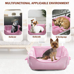 pawstrip Cute Princess Dog Bed Pink Puppy Bed for Small Dogs Breathable Cat Couch Bowknot Pet Cushion Comfortable Kitten Nest Gi