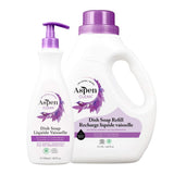 AspenClean | Dish Soap & Refill | Lavender and Lemongrass | Liquid Dishwashing Detergent Soap | Non - Toxic | 100% Natural | EWG