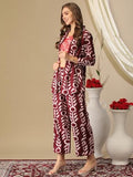 Gosriki Women'S Cotton Blend Printed Ethnic Co-Ord Set (Raiden Wine-Gs_L_Wine_Large),Wine,,B0D3BYX55B