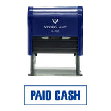 Paid Cash SelfInking Office Rubber Stamp (Blue) Medium