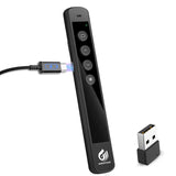 AMERTEER Wireless Presenter Remote - Presentation Clicker with 2.4GHz RF Hyperlink & Volume Control, Built-in Rechargeable Batte