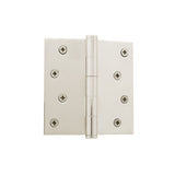 Grandeur Hardware 819989 4 Button Tip Residential Hinge with Square Corners in Polished Nickel, 4 x 4