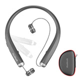 AMORNO Bluetooth Headphones, Foldable Wireless Neckband Headset with Retractable Earbuds, Sports Sweatproof Noise Cancelling Ste