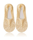 Womens 1 Pairs No Show Low Cut Cotton Lace Non Slip Socks_Skin