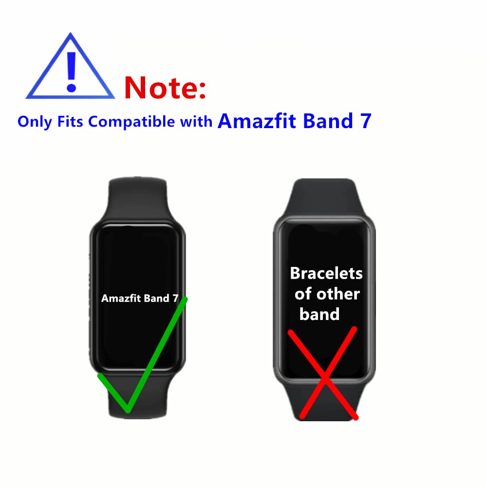 MIHENCE [ 3PCS ] Compatible with Amazfit Band 7 Screen Protector, 3D Full Screen Coverage Curved Edge PAMA Protective Film for F